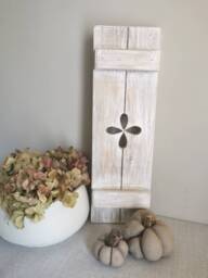 Wooden Shutter, Rustic Home Decor, Petal Design, Handmade Wooden Panels, Decorative Shutter Panel - thumbnail 1