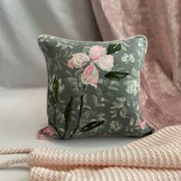 Floral Linen Decorative Pillow Bohemian Designer Guild Fabric - thumbnail 4