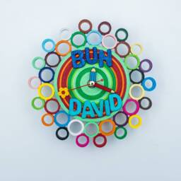 Wall Clock, Kids Room Decor, Paper Name Sign, Birth Gift, Baptism Gift - thumbnail 2