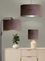 New Luxury Premium Quality Glamour Latte Brown Velvet Fabric With Brushed Metallics Lining Lamp Shade Pendant Light in Multi Sizes