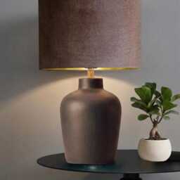 New Luxury Premium Quality Glamour Latte Brown Velvet Fabric With Brushed Metallics Lining Lamp Shade Pendant Light in Multi Sizes - thumbnail 2