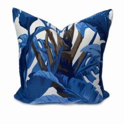 Thibaut Travelers Palm Tropics Collection Cushion Cover Pillow Double Sided Navy Blue & White - thumbnail 2