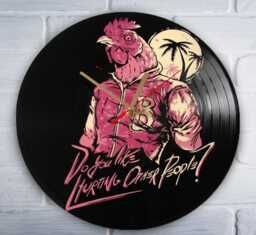 Hotline Miami Painted Vinyl Record Clock, Wall Clock. Gift For Gamer - thumbnail 1