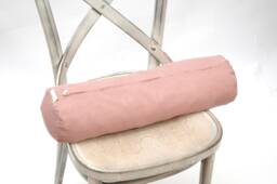 Bolster Pillow, Roll Buckwheat Neck Dusty Rose Linen Bolster Pillow With Bucwheat Hulls, 5'x20'/13x50cm Neck