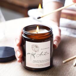 Personalised Auntie Birthday Candle Floral Apothecary Jar, Soy Wax - thumbnail 1