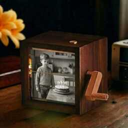 Childhood Memory Photo Flipbook Frame, Personalized Picture Box With Light, Custom Keepsake Gift, Retro - thumbnail 3