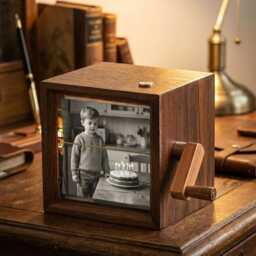 Childhood Memory Photo Flipbook Frame, Personalized Picture Box With Light, Custom Keepsake Gift, Retro - thumbnail 2