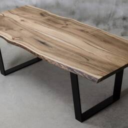 Live Edge Dining Table, Walnut Table, Slabs Wooden Industrial Dining Table - thumbnail 2