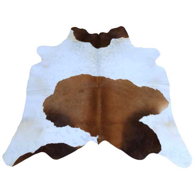 Authentic Cowhide Rug - Dark Brown & White Hair-On Leather - 51x54 Inches - image 1