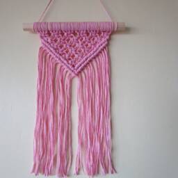 Handmade Macrame Wall Hanging Cotton Cord Yarn Art Bohemian Modern Home Decor Nursery Room - thumbnail 3