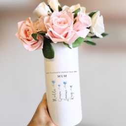 Birthday Gifts, Gifts For Mum, Personalised Vase, Mum Her, Ceramic Mom, Flower Custom - thumbnail 3