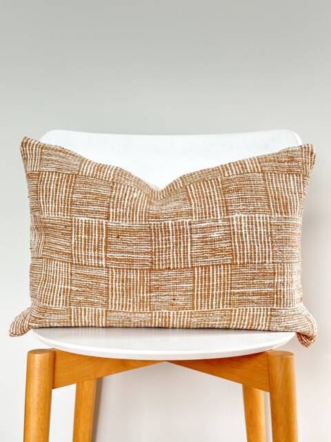 Brown Tribal Hemp Hand Woven Natural Dye Color Pillow Cover - image 1