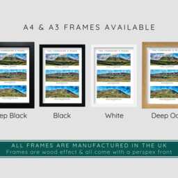 Yorkshire 3 Peaks Artwork Print & Frame Gift - Three Walk Hike Present Pen-Y-Ghent Whernside Ingleborough Painting Drawing Y3P Challenge - thumbnail 3