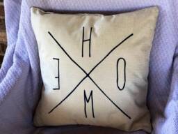No Place Like Home, Burlap Decorative Throw Pillow Cushion Covers - thumbnail 1