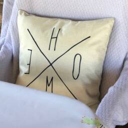 No Place Like Home, Burlap Decorative Throw Pillow Cushion Covers - thumbnail 4