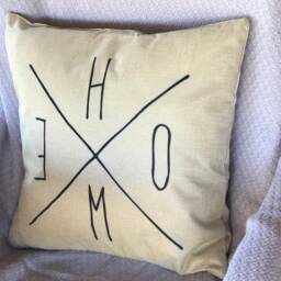 No Place Like Home, Burlap Decorative Throw Pillow Cushion Covers - thumbnail 2
