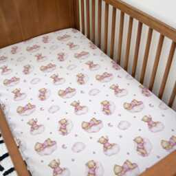 Bear On The Clouds - Pink Bedding, Duvet Covers, Fitted Sheets, Childrens Room Decor, Bedding & Pillows - thumbnail 2