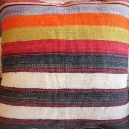 50cm - 20Inch Vintage Kilim Cushion Cover Handwoven - Striped Bands Various Colours - thumbnail 2