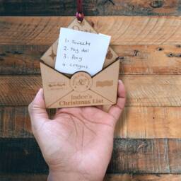 3D Letter To Santa Ornament - Laser Cut Christmas Bauble Design- Easy Personalize I 2023 Tree Decoration Wish List - thumbnail 4