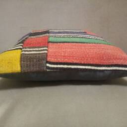 Patchwork Kilim Pillow 16 X16 Inches Multicolor Kilim Pillow Cover Handmade Wool - thumbnail 3