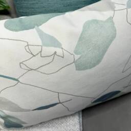 Decorative Cushion Cover, Pillow Designer For Sofa, Bed, Liana By Villa Nova Fabric Duck Egg White - Double Sided - thumbnail 3