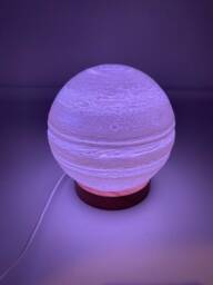 3D Printed Jupiter Lamp With Led Tabletop Lighting - Unique Home Decor - thumbnail 3