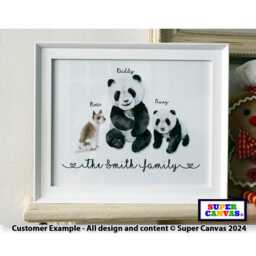 Panda Family Personalised Handmade Portrait Picture Framed Print Grandparents Daughter Wife Mum Dad Friend Birthday Mothers Day Gift - thumbnail 4