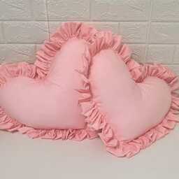 Luxury Handmade Frilled Pillow Heart Cushions Plush + Ruffles Embroidered Personalisation Font Choice 13 Colours - thumbnail 3