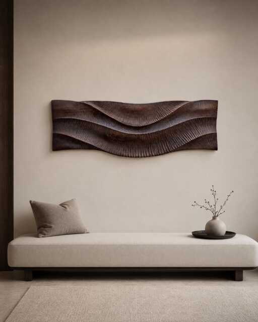 Large Size Wall Art, Us Delivery Duty Paid, Chisel-Carving, Mimimalist Organic Modern Design, Statement Art - image 1