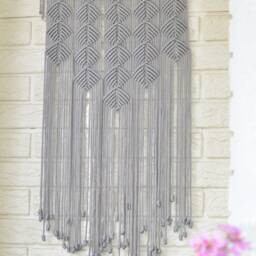 Small Macrame Wall Hanging Modern Tapestry Home Decor - 15x28 - thumbnail 2