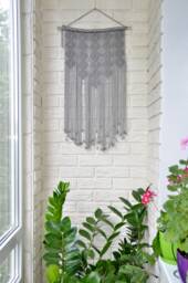 Small Macrame Wall Hanging Modern Tapestry Home Decor - 15x28