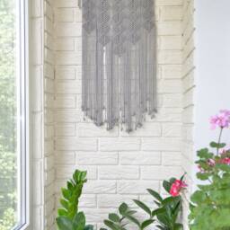 Small Macrame Wall Hanging Modern Tapestry Home Decor - 15x28 - thumbnail 3
