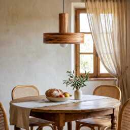 Mango Hanging Lamp, Minimal Wood Pendant Light, Kitchen Island Light - thumbnail 3