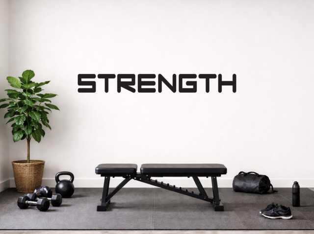 Strength Wall Sticker, Gym Quotes, Home Gym Design, Office Decal, Physical Therapy Office, High School Sports Sign - image 1