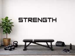 Strength Wall Sticker, Gym Quotes, Home Gym Design, Office Decal, Physical Therapy Office, High School Sports Sign - thumbnail 1