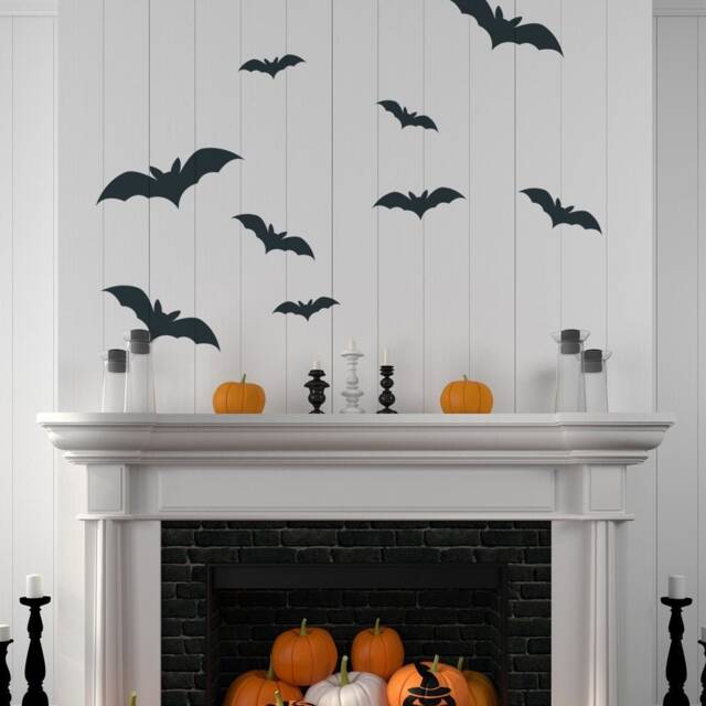 Spooky Bats Wall Decal Halloween Home Decor, Set Of 9 - image 1