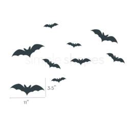 Spooky Bats Wall Decal Halloween Home Decor, Set Of 9 - thumbnail 3