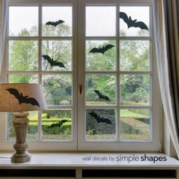Spooky Bats Wall Decal Halloween Home Decor, Set Of 9 - thumbnail 2