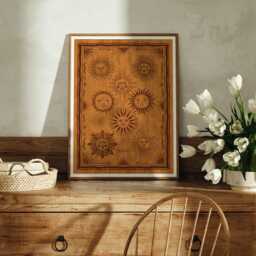 Boho Sun Art Print - Vintage Sunshine Poster, Earthy Home Decor - thumbnail 2