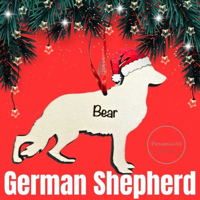 Personalised German Shepherd Christmas Ornament Engraved Dog Bauble - image 1