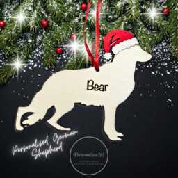 Personalised German Shepherd Christmas Ornament Engraved Dog Bauble - thumbnail 4