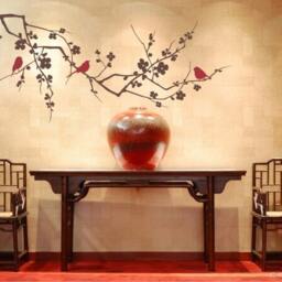 Cherry Blossom Branch Wall Decal With Birds - Vinyl Stickers Art Custom Home Decor - thumbnail 2