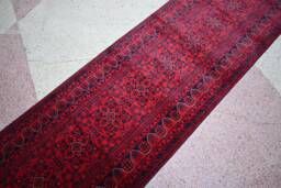 16 Feet Runner, 16.0 X 2.9 Ft, Afghan Handmade Long Hand-Knotted 100% Wool, Tribal Bokhara Rug, Oriental Hallway Runner - thumbnail 1