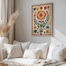 Mexican Print, Art, Decor, Painting, Wall Home Art Folk - thumbnail 2