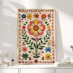 Mexican Print, Art, Decor, Painting, Wall Home Art Folk - thumbnail 1