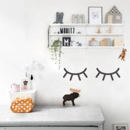 Wall Decal Sleepy Eyes in 3 Sizes From M Up To Xl Black, Dark Grey, Lashes Stickers, Kids Room Decals, Nursery & Home Decor - thumbnail 3