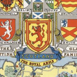 Historical Scotland Map, Pictorial Scottish Large Map, Fine Art Print, Antique Decor, Oversize Map Gift - thumbnail 2