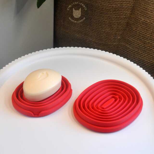 Soap & Sponge Dish With Drip Tray Drainage Holes - Fire Engine Red - image 1