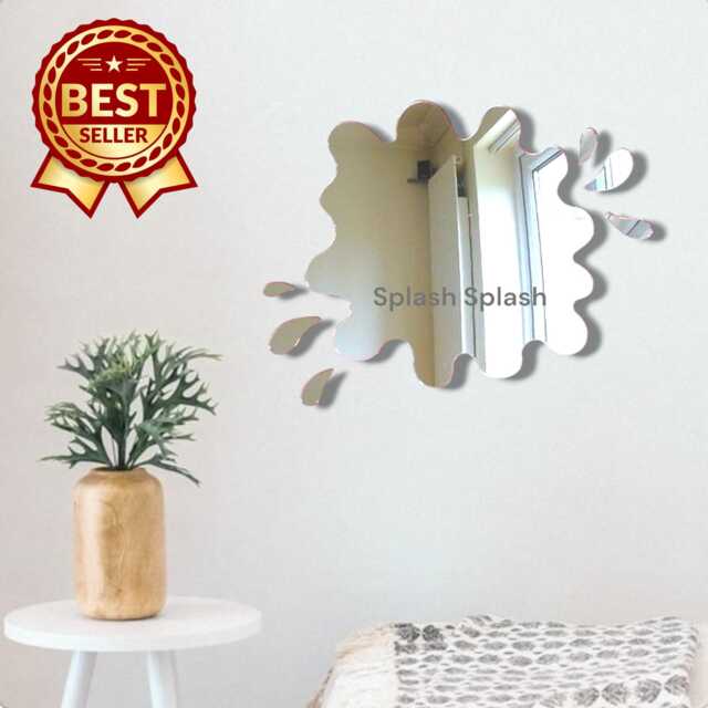 Acrylic Puddle Mirror With Splashes Personalized Wall Art - image 1