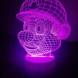 Personalised Mario Night Light - Children's Kids Bedroom Boys Room Led Birthday Gift Christmas - thumbnail 4